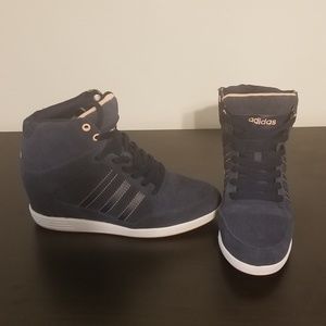 Adidas blue suede wedges